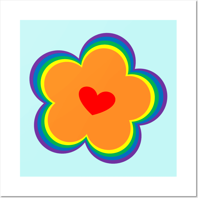 Rainbow flower Wall Art by Funky Flower Girl